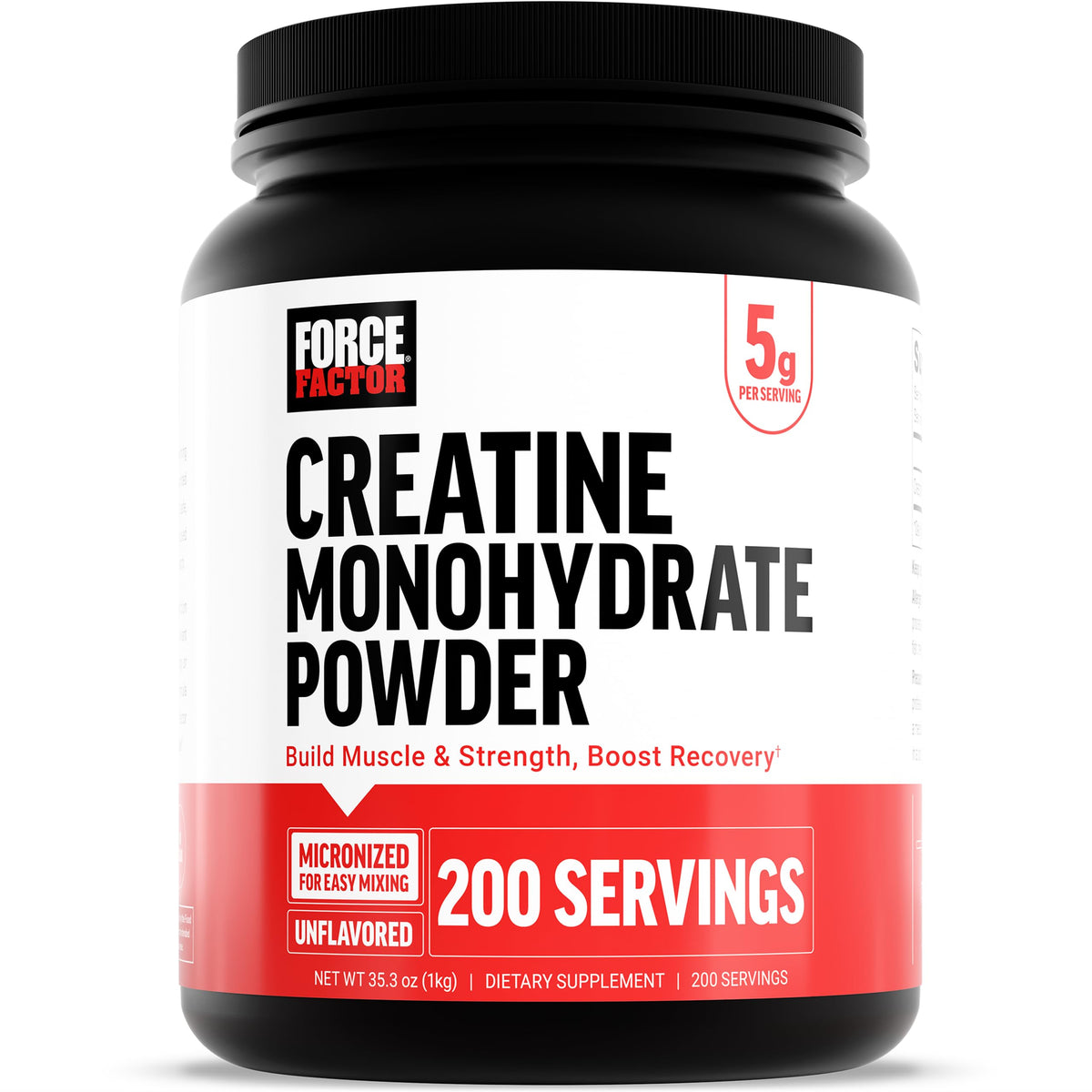 Force Factor Creatine Monohydrate Powder front label
