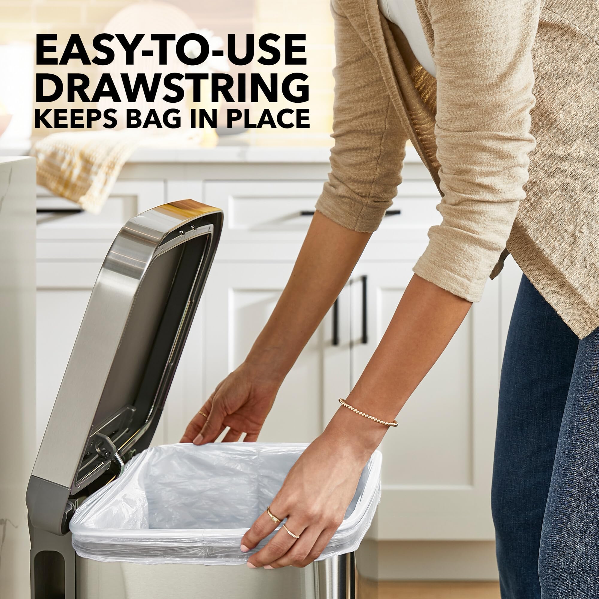 13 gallon tall kitchen trash bags suitable for busy households