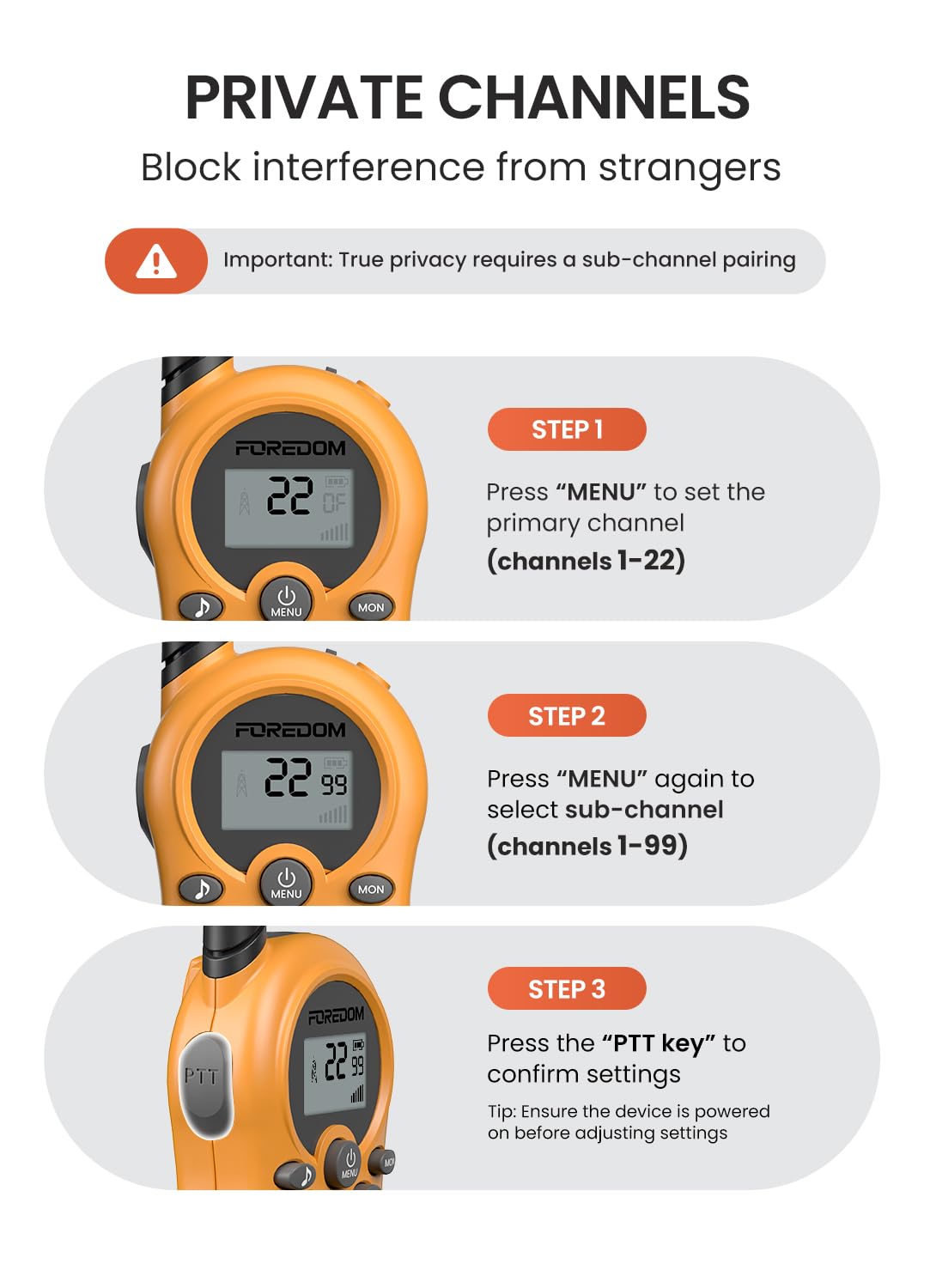 FOREDOM long range walkie talkies up to 2 miles
