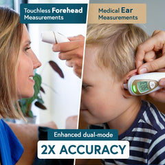 forehead and ear dual mode thermometer for quick readings