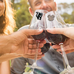 Forest animal magnets on wine glass charms