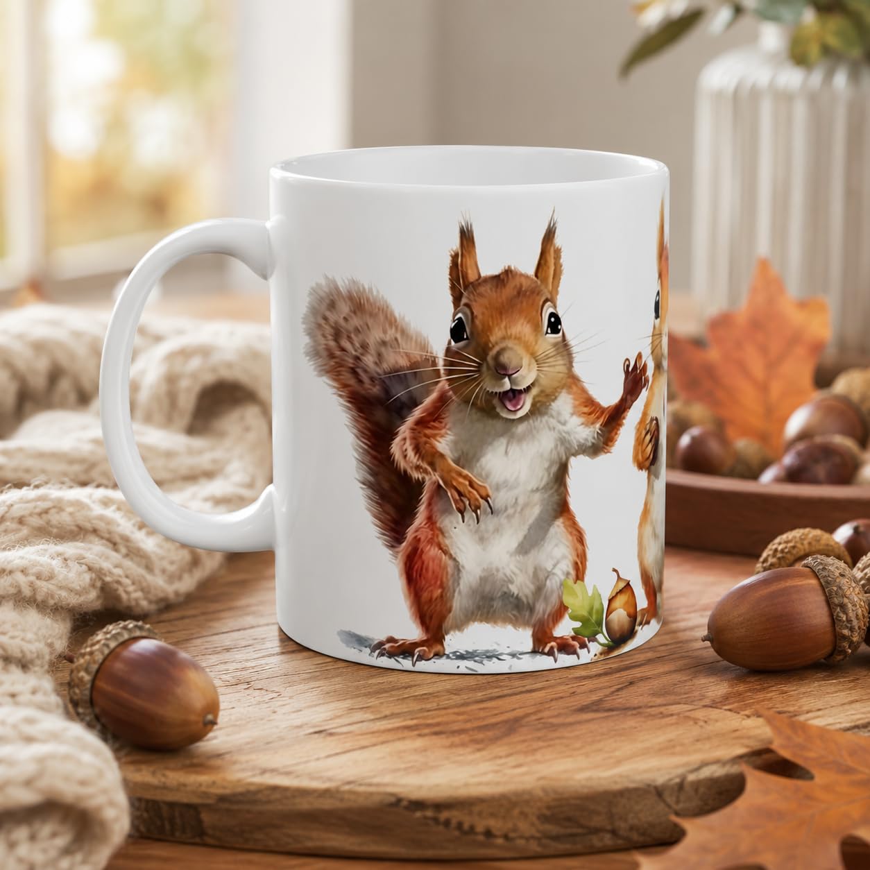 Large 15oz mug for coffee or tea in a woodland setting