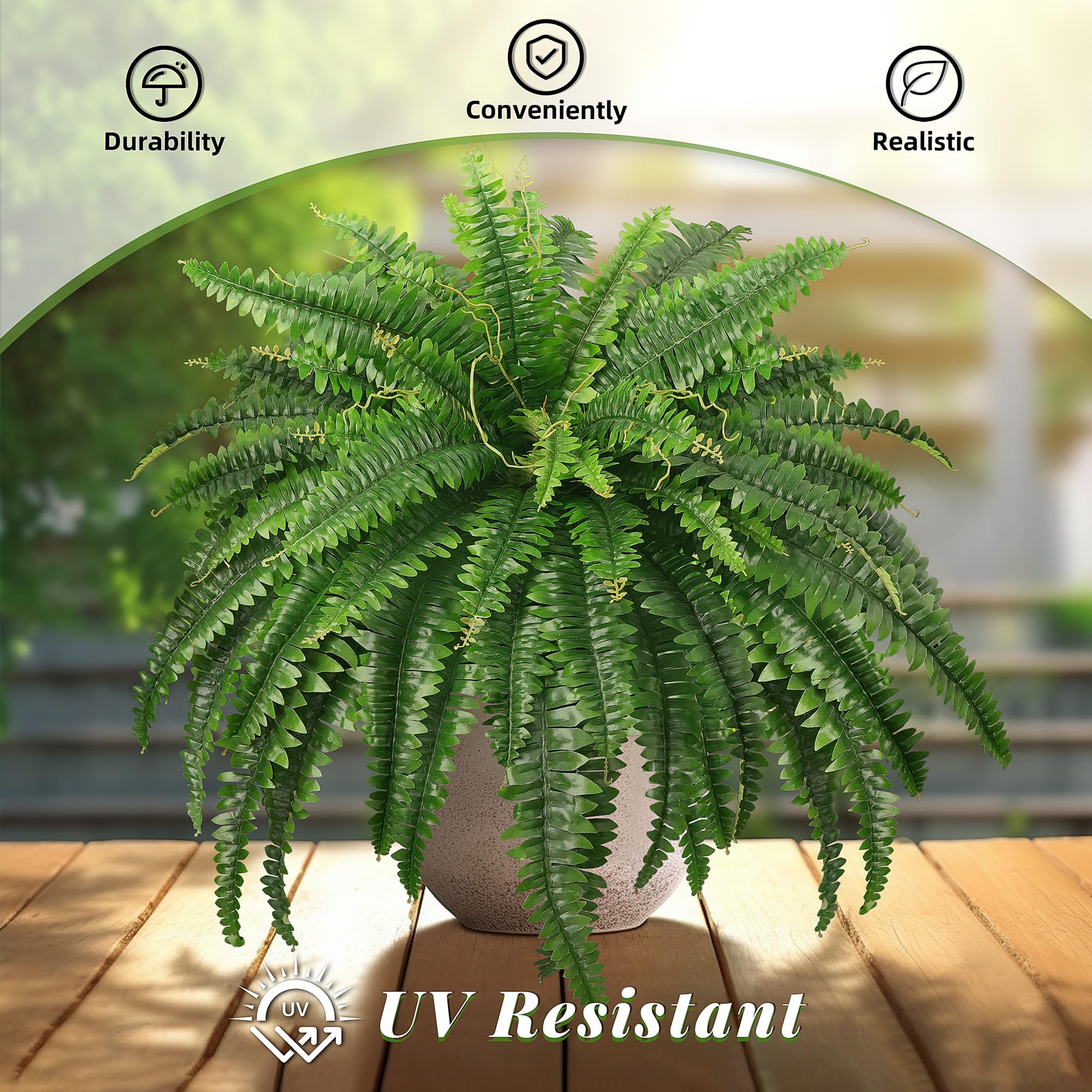 Indoor home garden arrangement using FOREST PRINCE artificial ferns