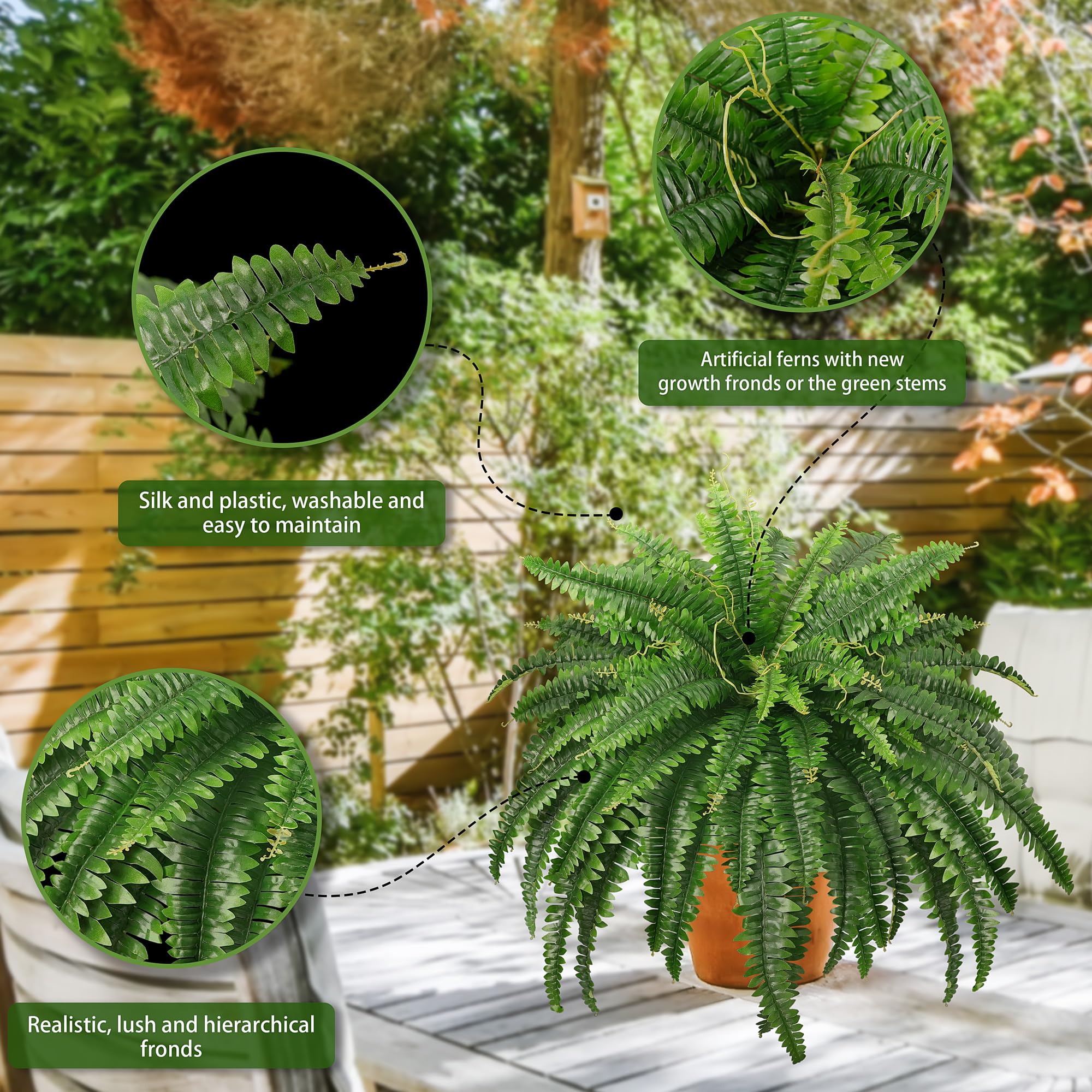 FOREST PRINCE 42-50 inch fake ferns bush plants