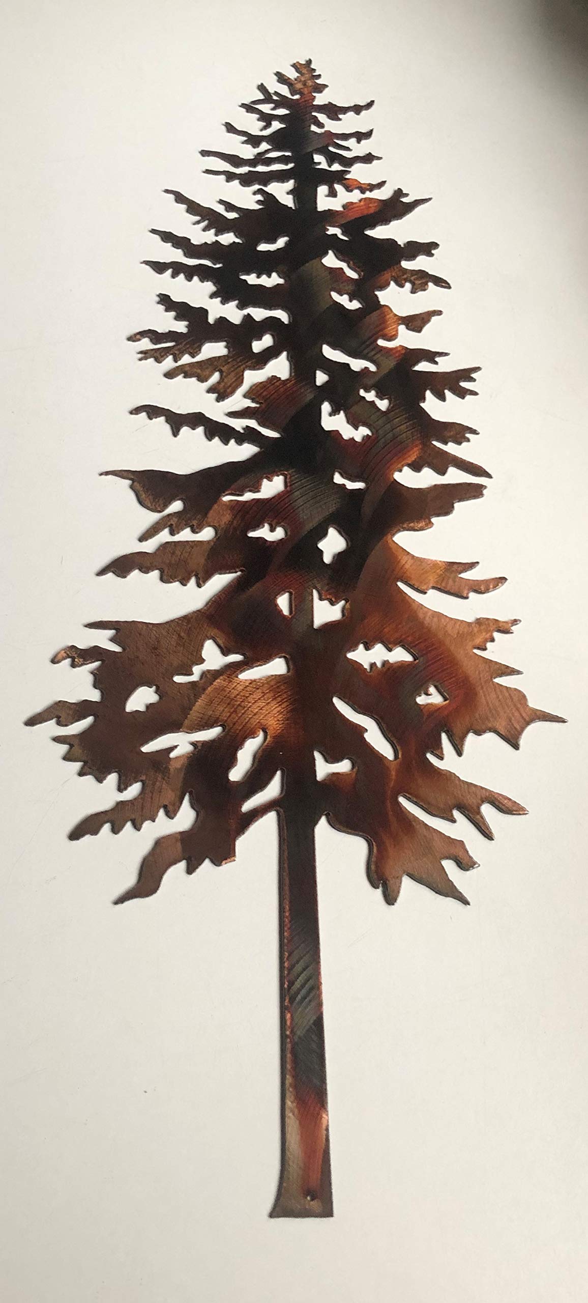 Forest Tree metal wall art hanging holes for mounting