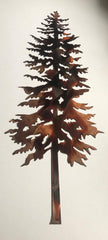 Forest Tree metal wall art hanging holes for mounting