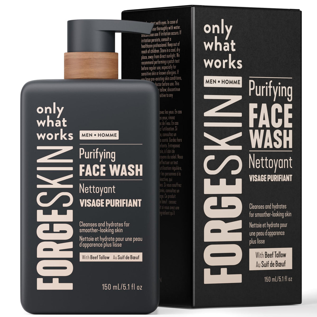 Forge Skin Beef Tallow Face Wash for Men 5 oz bottle