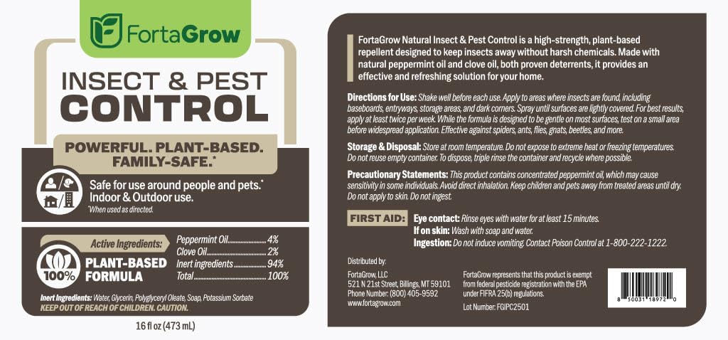 FortaGrow plant-based pest spray for indoor outdoor use 16oz
