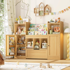 Nine cozy storage cubbies in FOTOSOK toy organizer