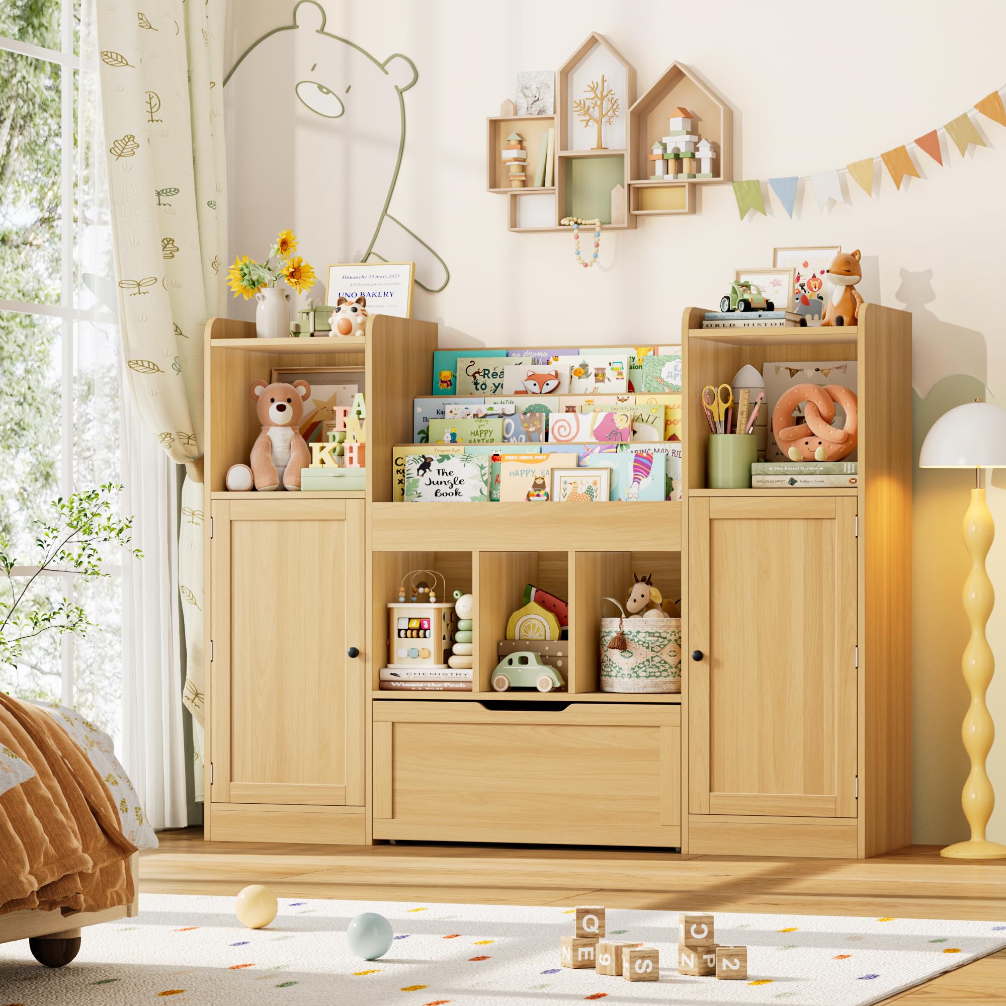 Durable playroom toy storage cabinet by FOTOSOK