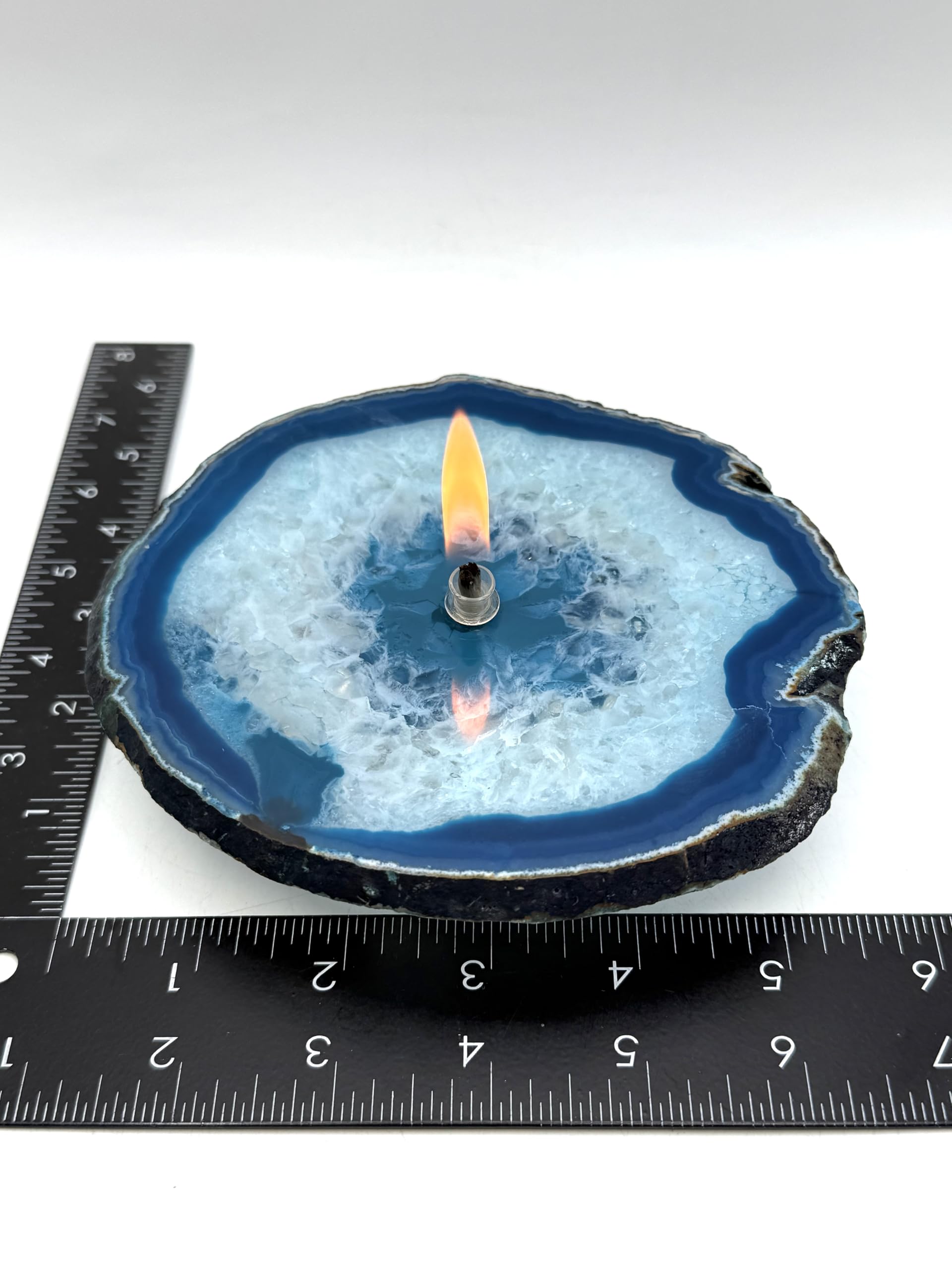 Found InnThe Ground Candles teal oil candle model 4528