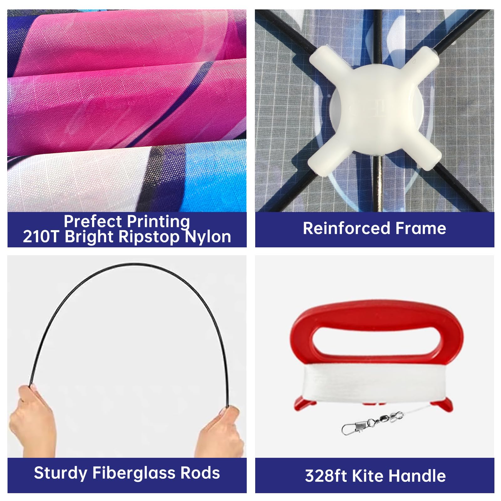 210T ripstop nylon kite with vibrant printing