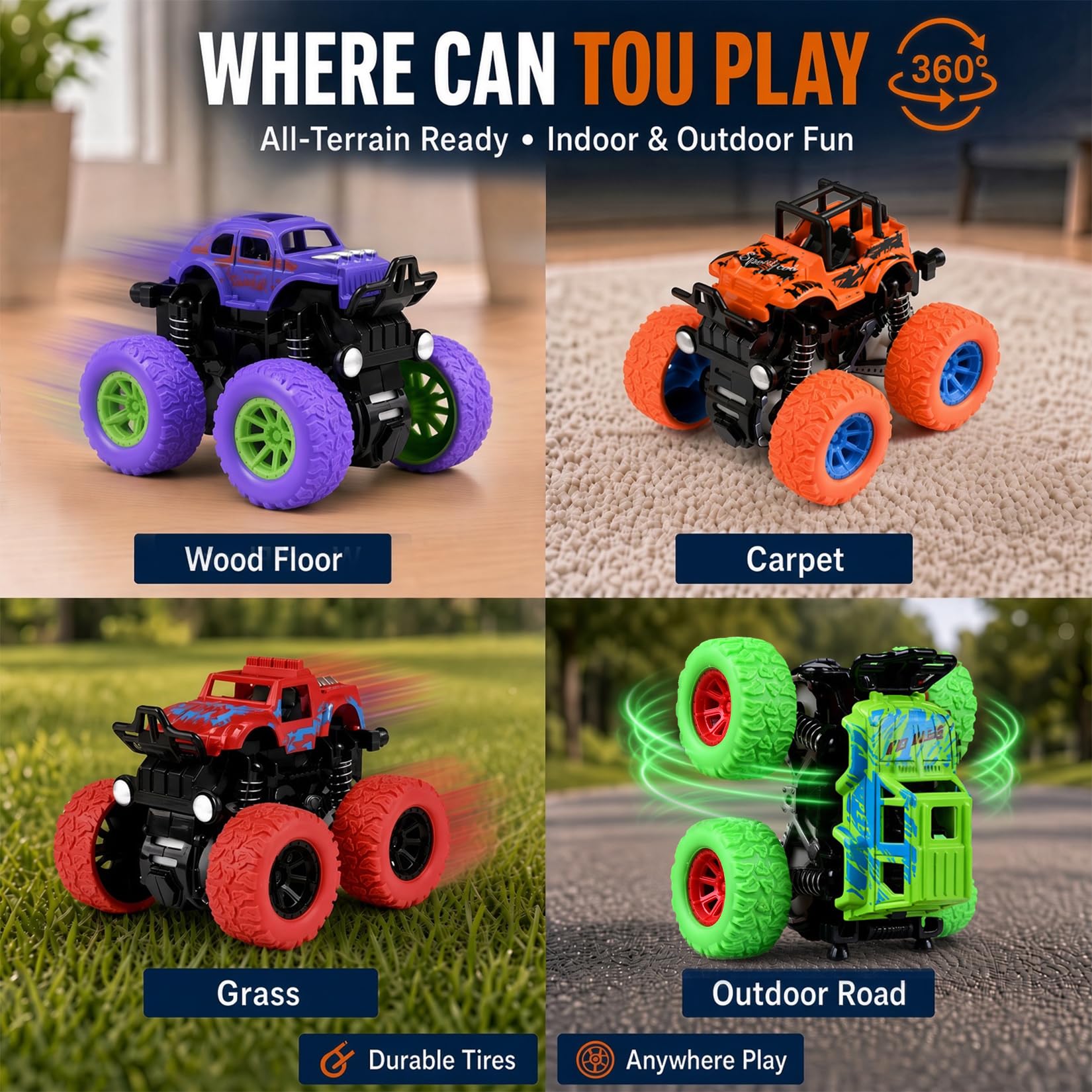 Push and go toy trucks for ages 3 to 8 no batteries
