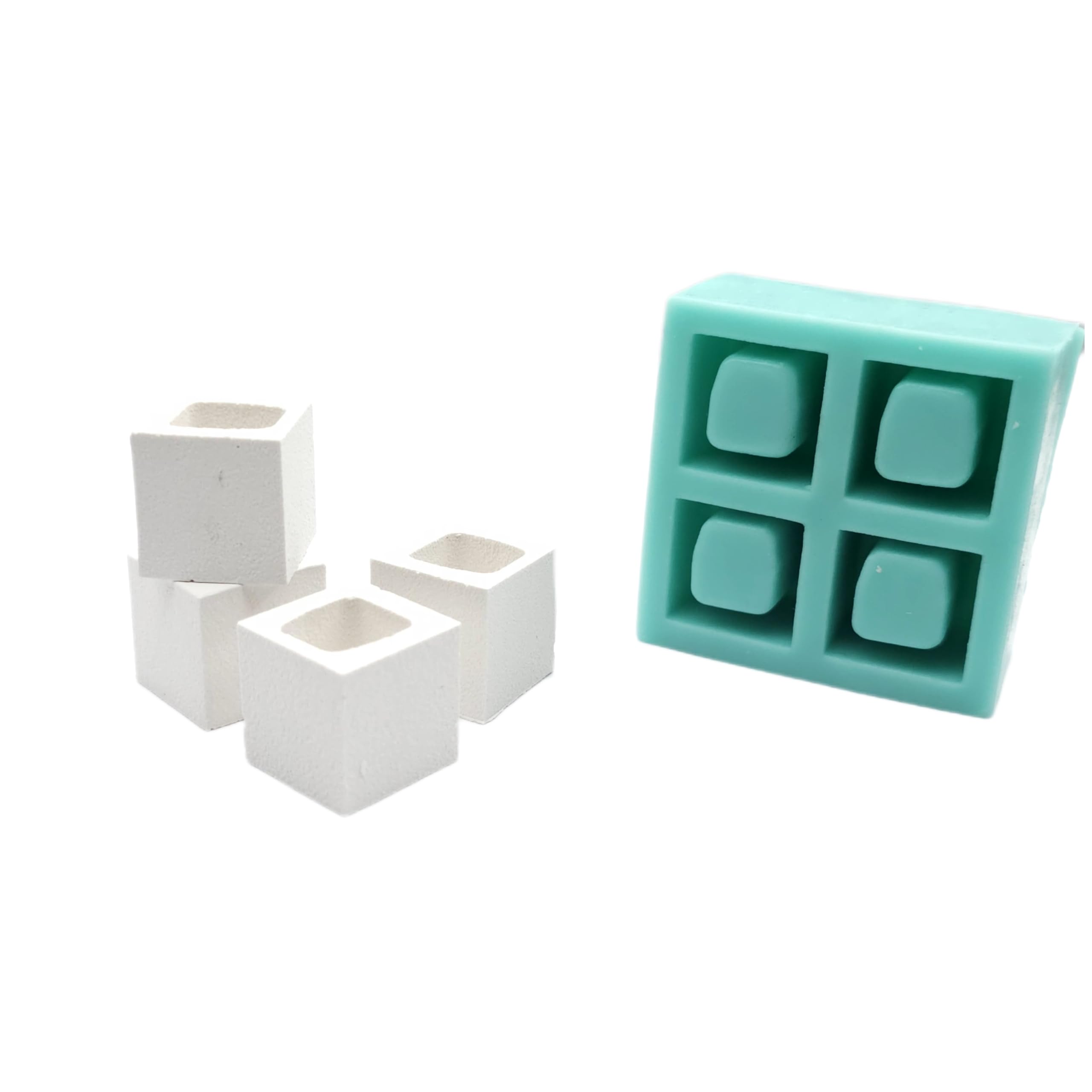 Four cavities silicone mold for miniature blocks