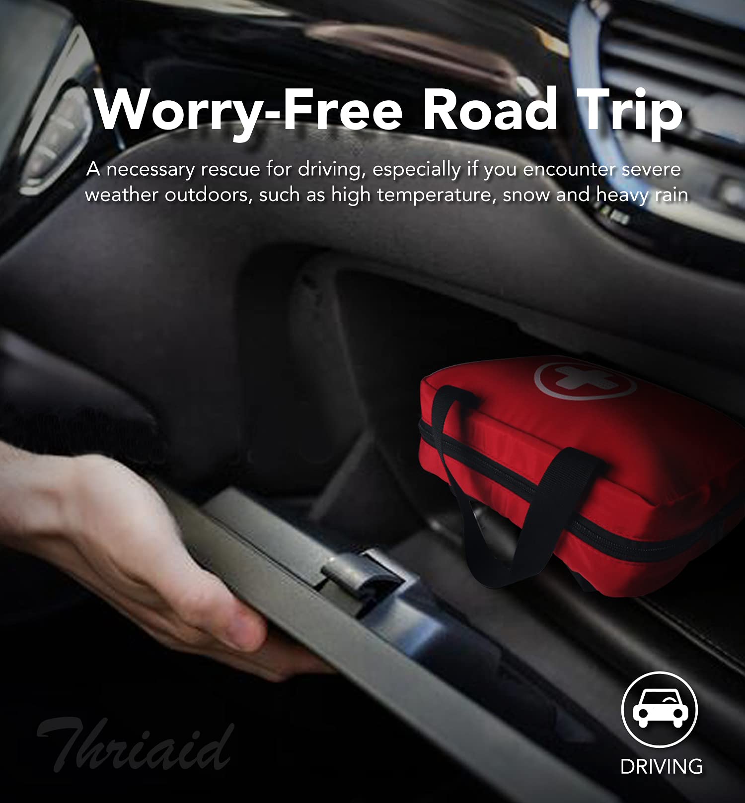 Lightweight first aid kit suitable for home office car travel