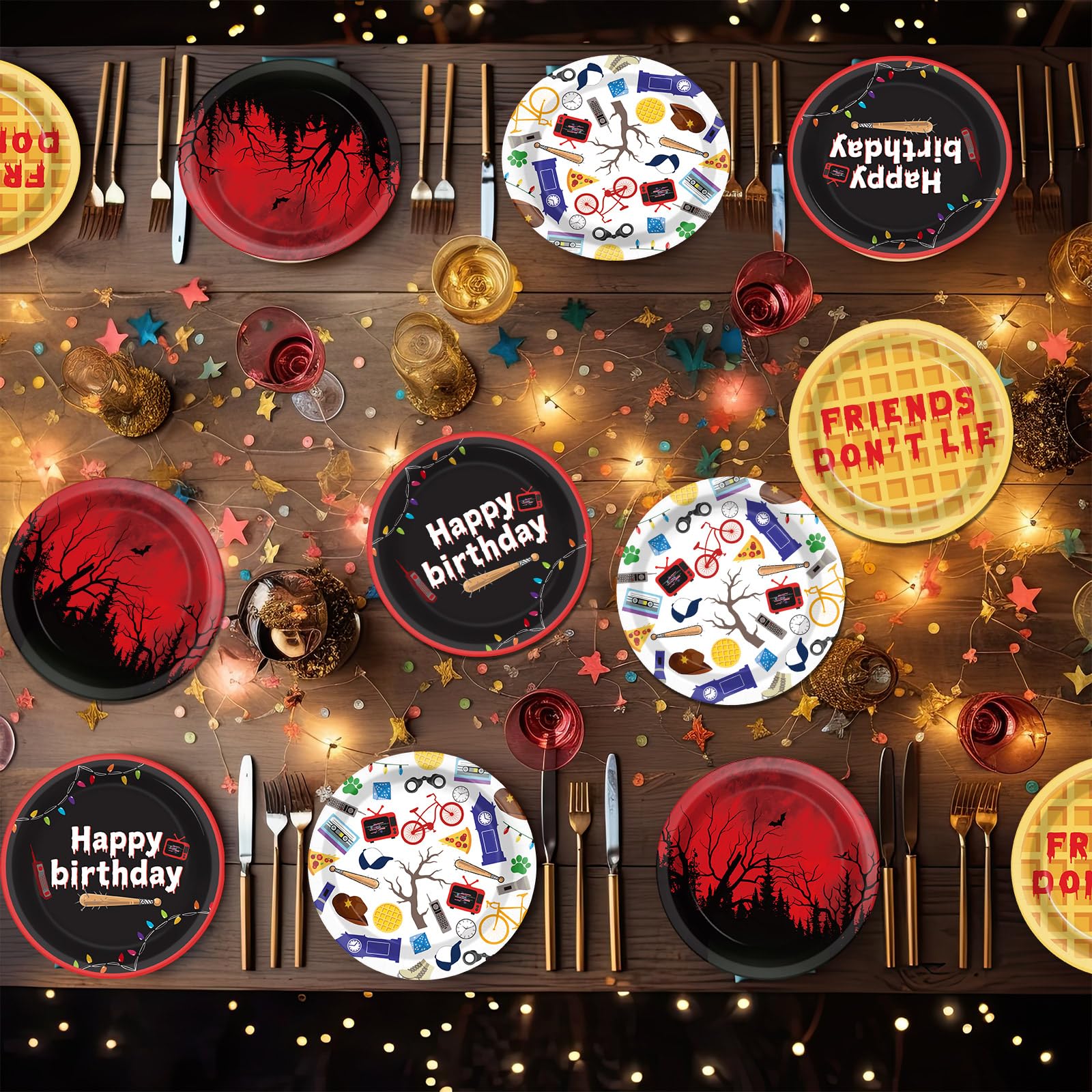 four design spooky plates for party