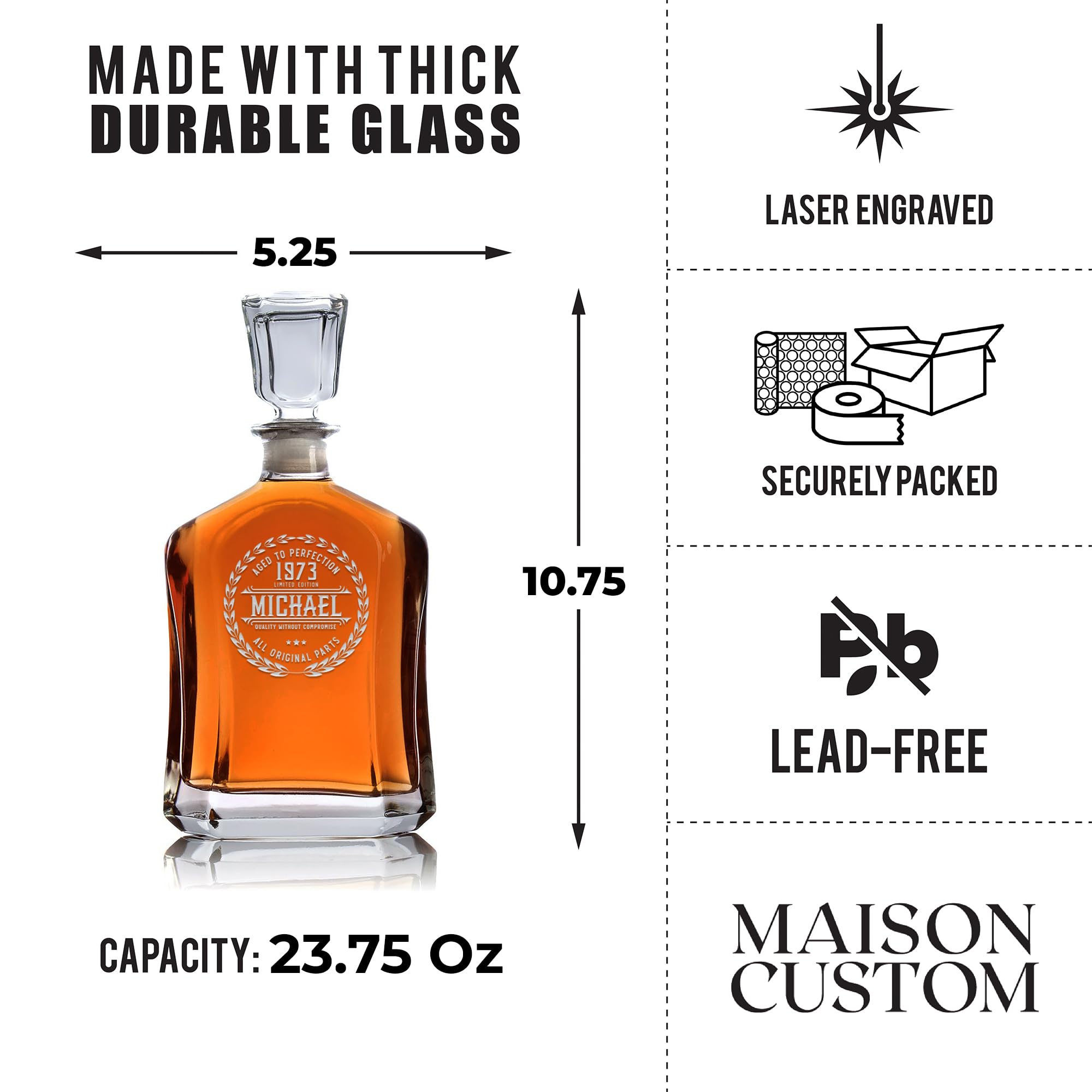 Four designs to choose from whiskey decanter