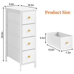 Four deep fabric drawers for bathroom or bedroom storage