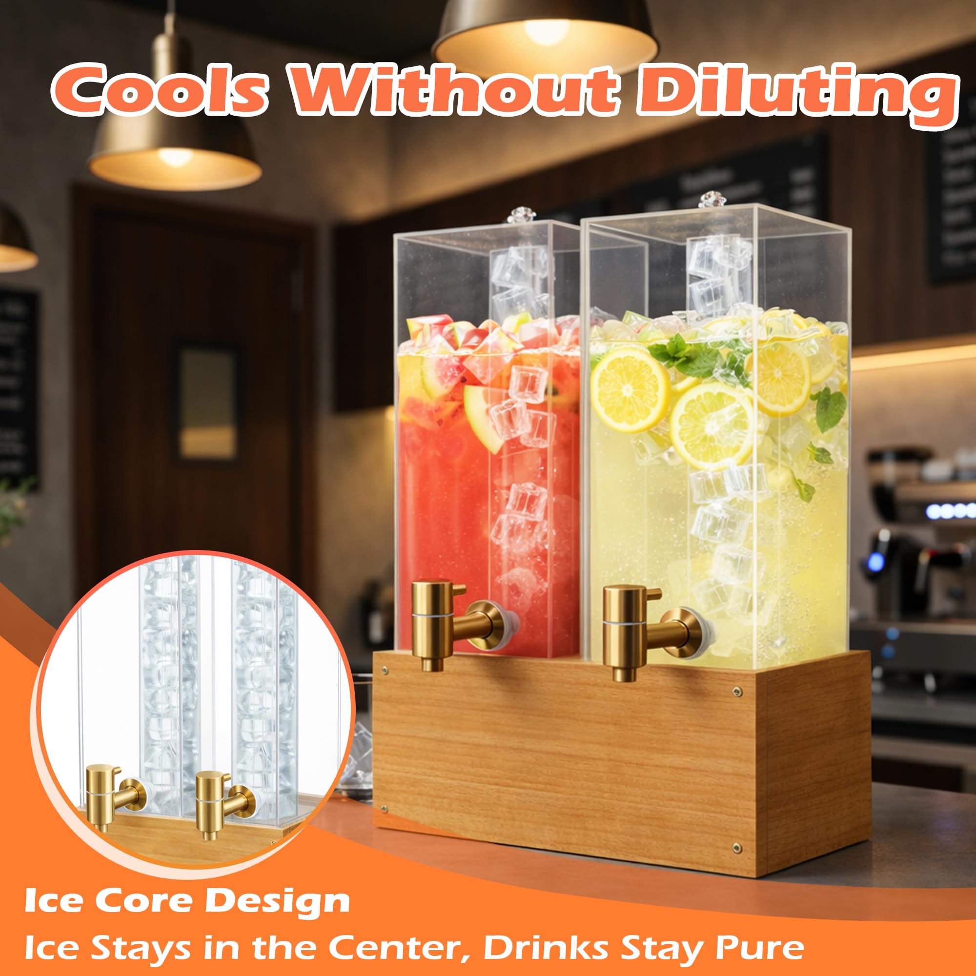 Dual 2-gallon tanks for two flavors
