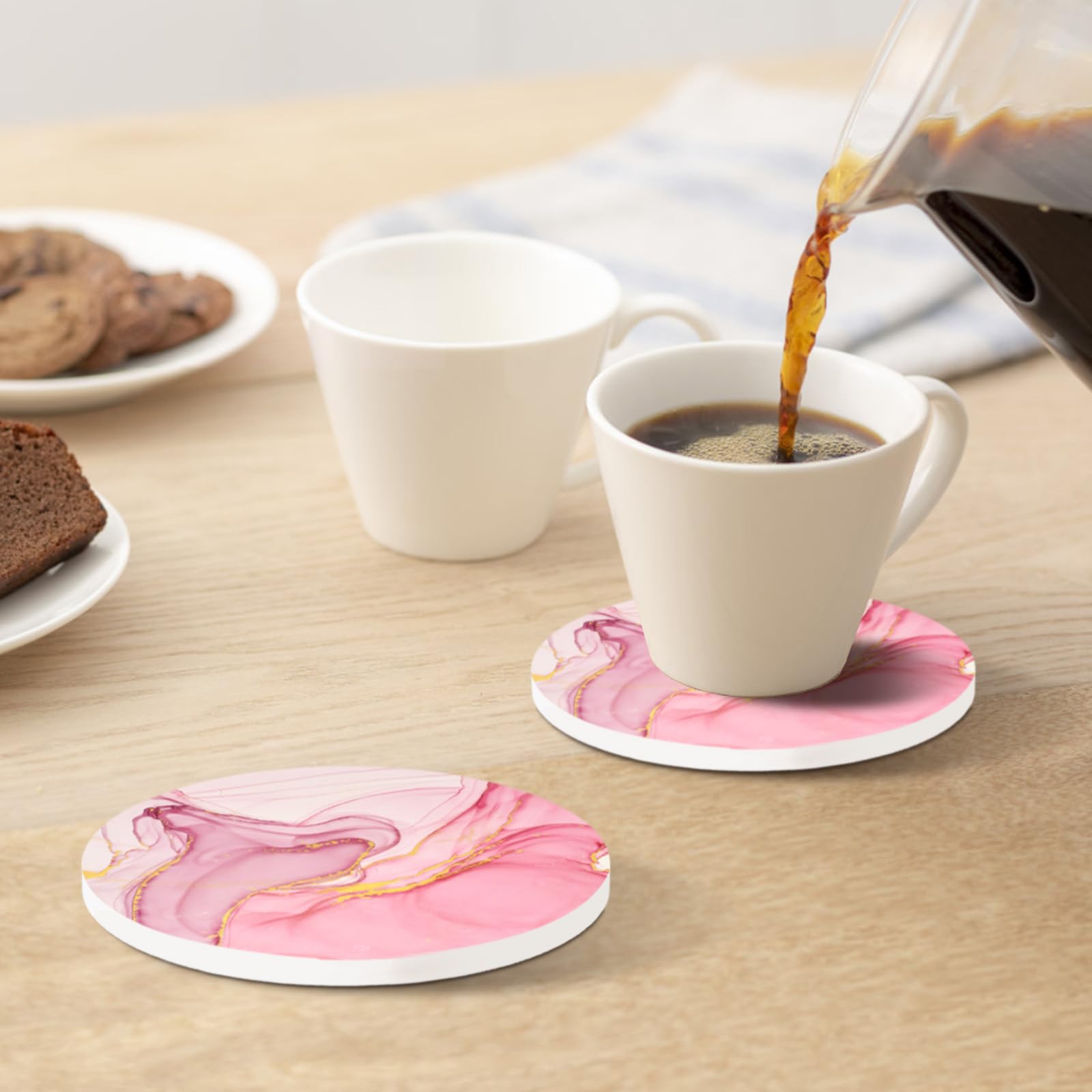 Four inch diameter coaster fits most glasses