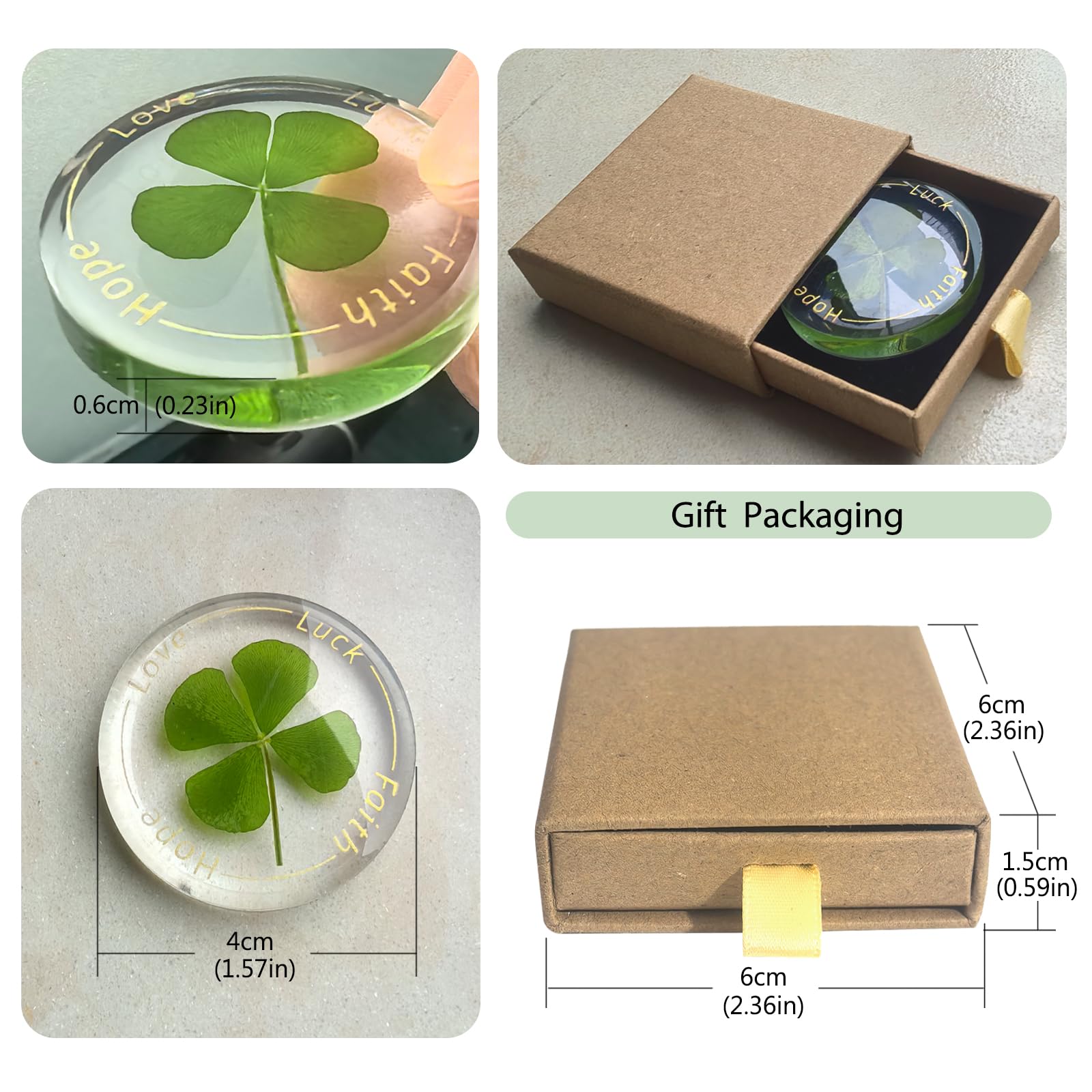 Four leaf clover lucky charm for family and friends