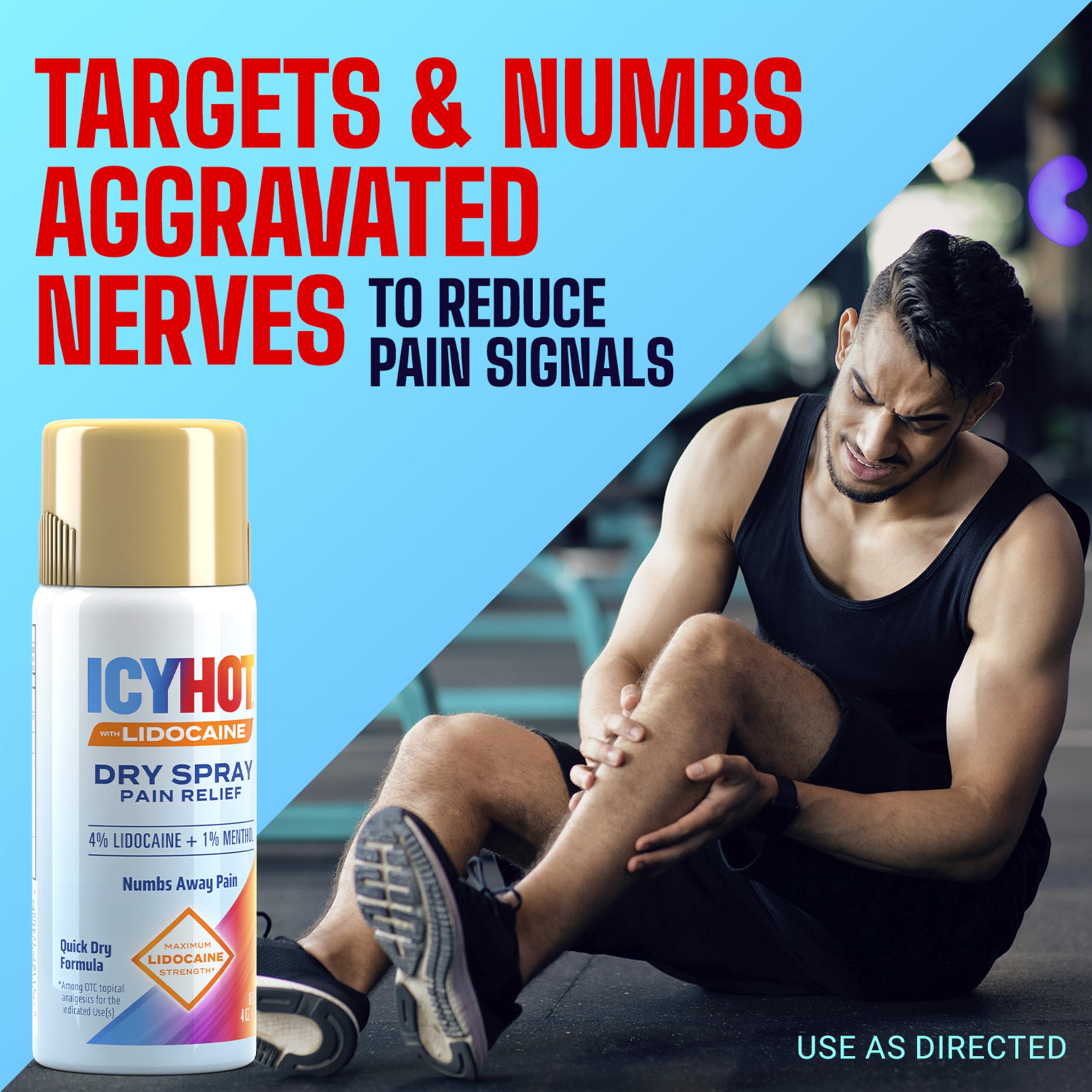 Four ounce Icy Hot lidocaine spray packaging