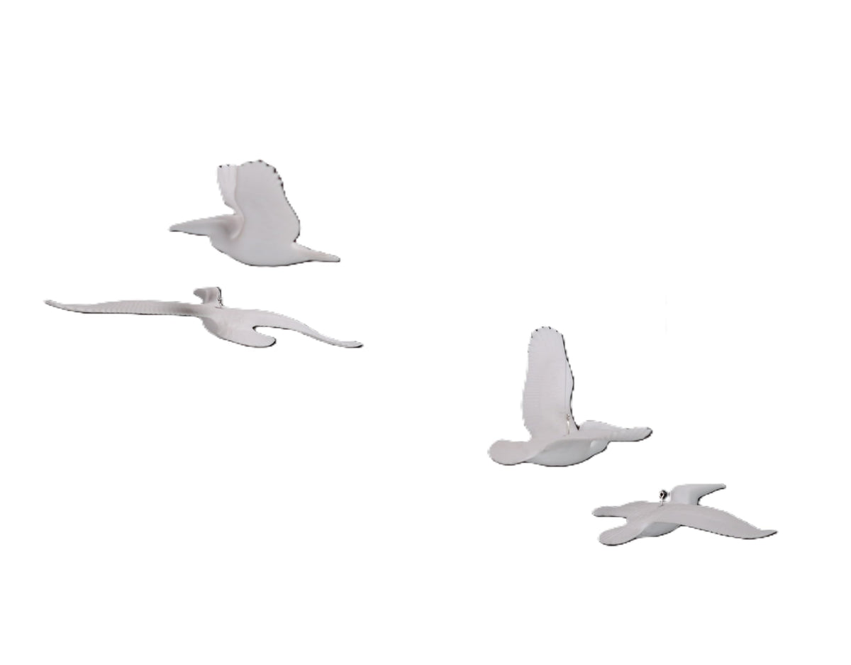 Four Pelican Mobile Sculpture from John Perry 6in Wingspan Pellucida image 1
