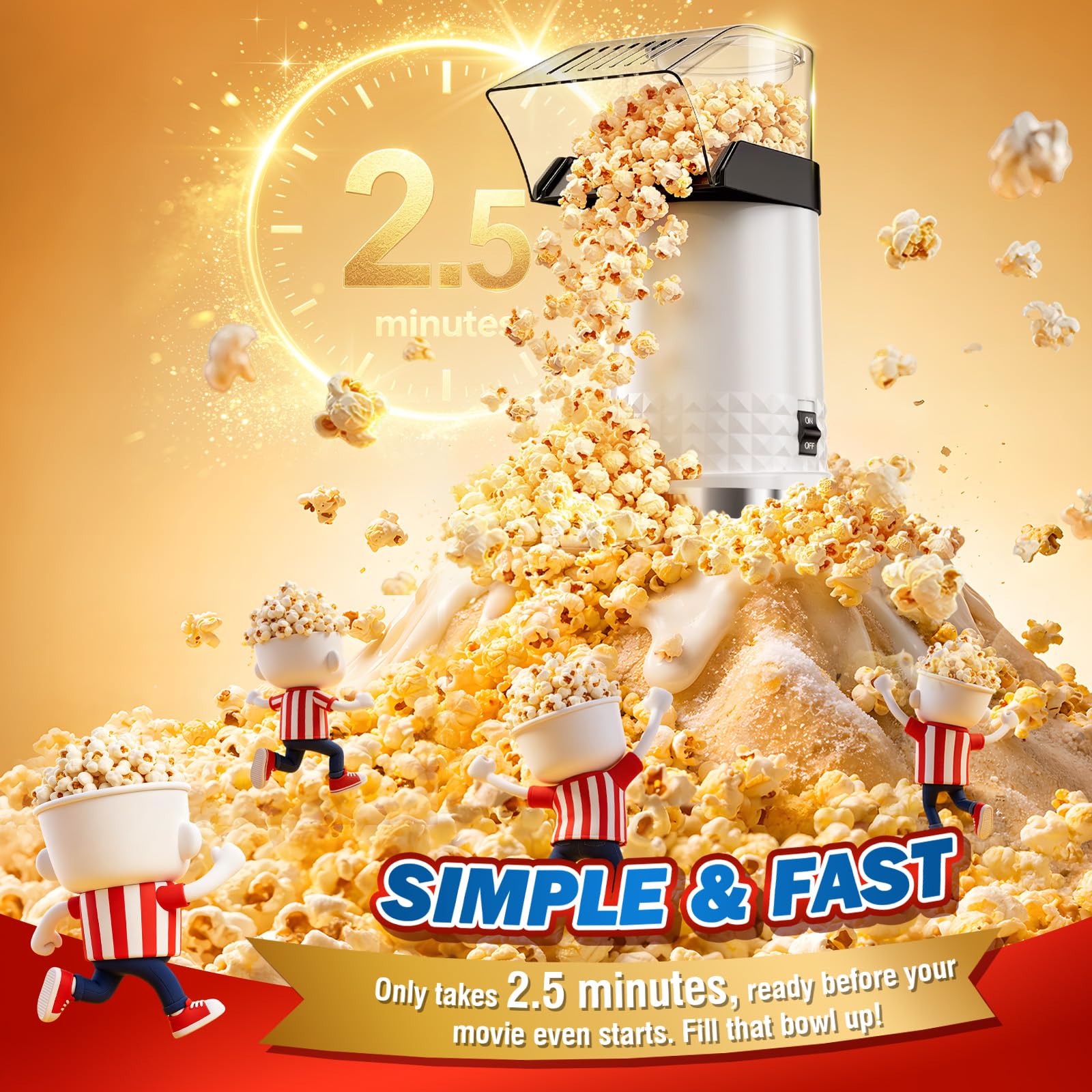 Four point five quart capacity popcorn popper image