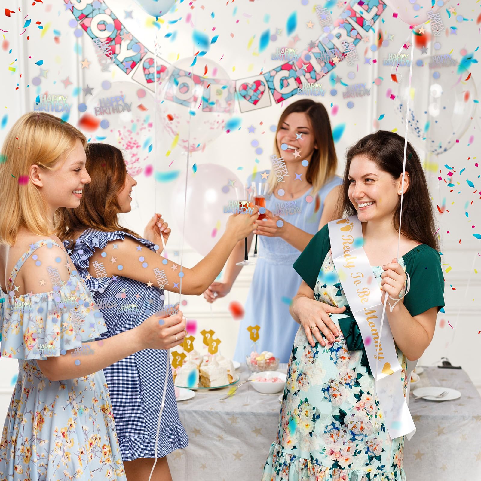 Four-pointed star confetti decorative shapes
