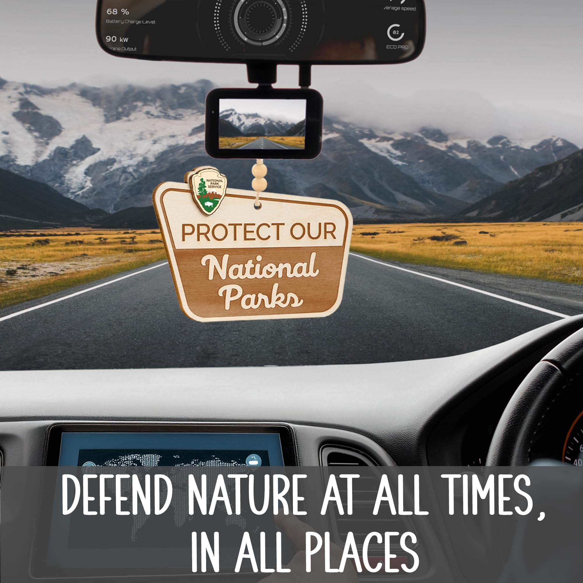 Set includes four stickers with national parks message