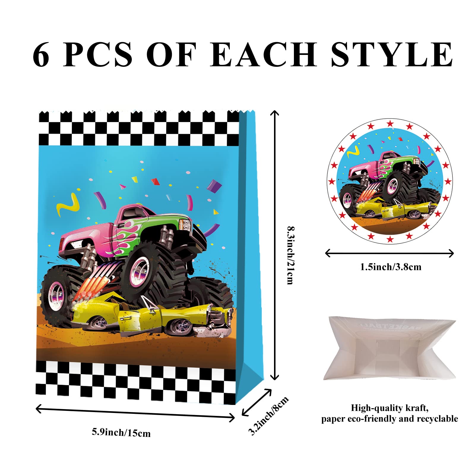 Four style truck bags suitable for birthday parties