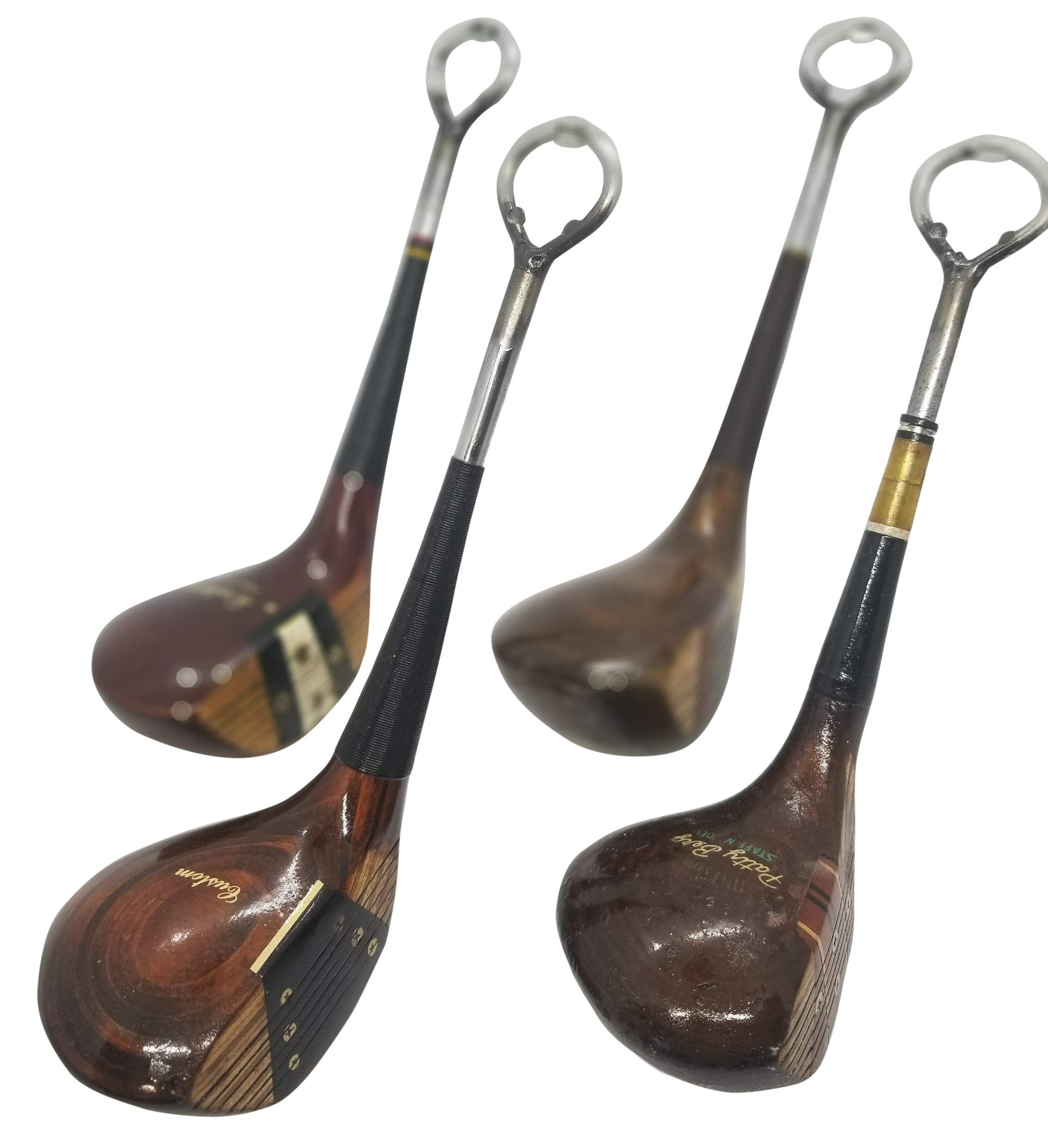 Image showing four wood styles for vintage golf bottle opener