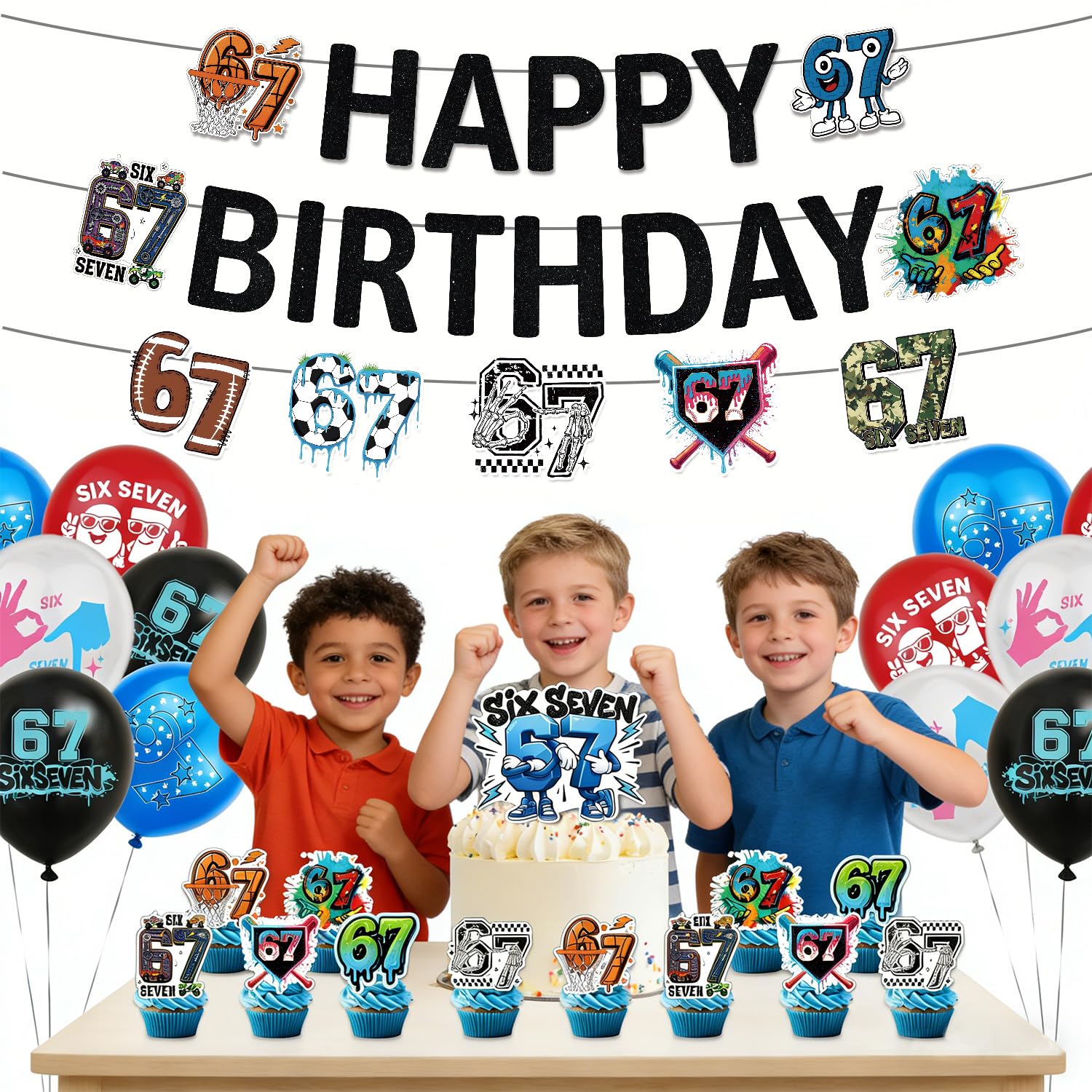 Indoor outdoor birthday decorations kit for kids party