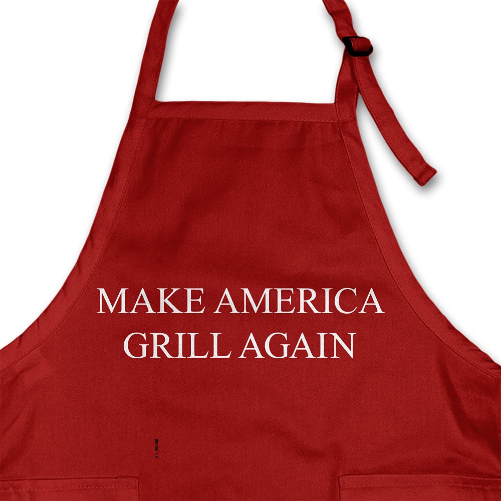 Fourth of July Apron Make America Grill Again design for backyard barbecue
