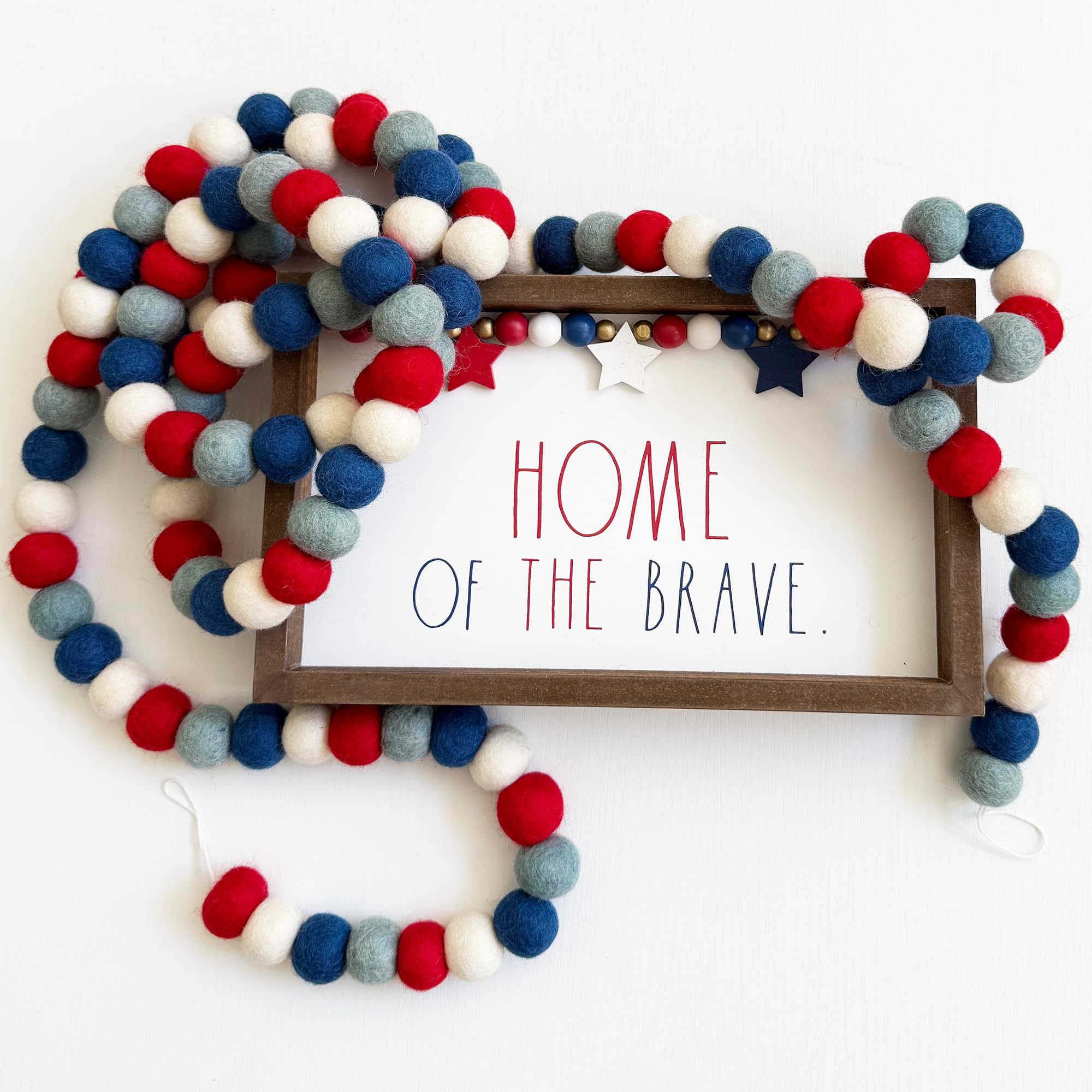 USA designed Red White Blue Garland by Victoria Hudgins for Pink Pop Party