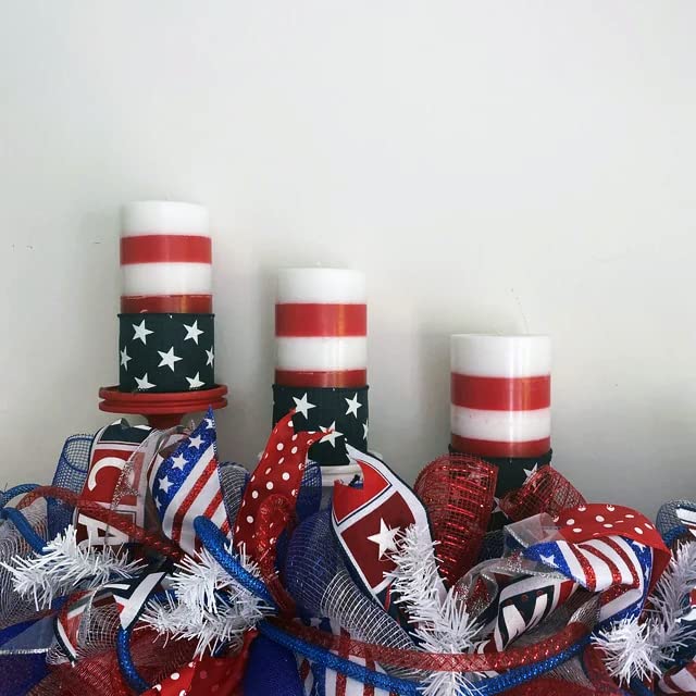 US Army patriotic memorial day candle 3x6 set of two