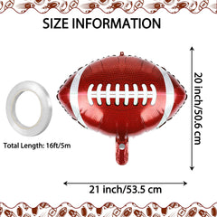 Football foil balloons with silver ribbon included