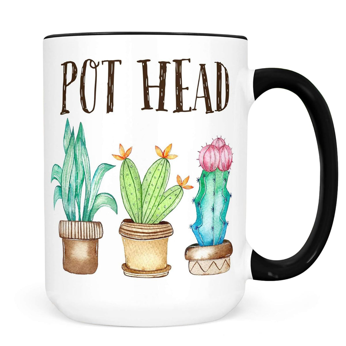 FOXY MUG Funny Pot Head Plants mug front view
