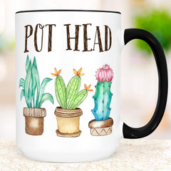 FOXY MUG Funny Pot Head Plants mug back view