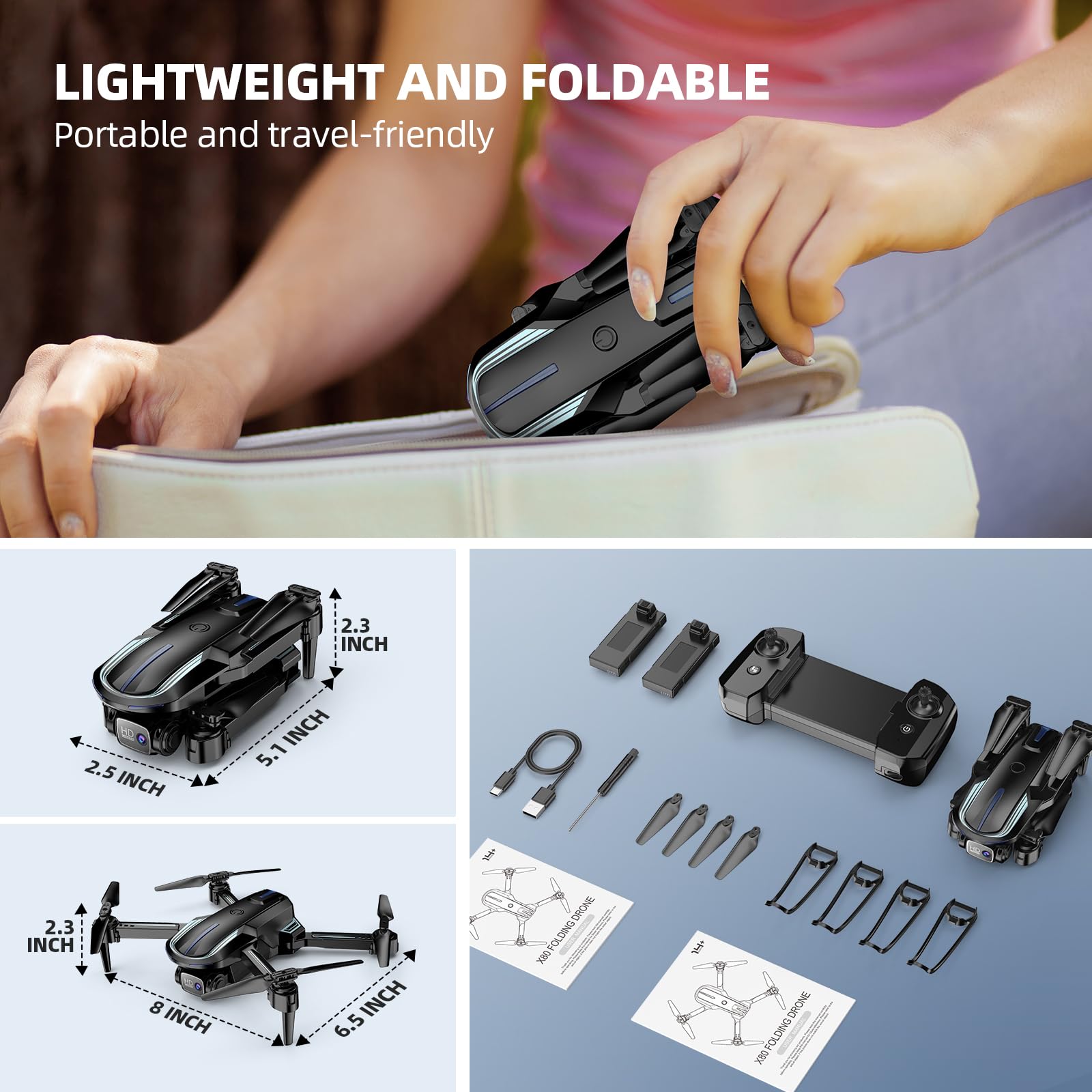 Gesture Selfie FPV drone with protective guards