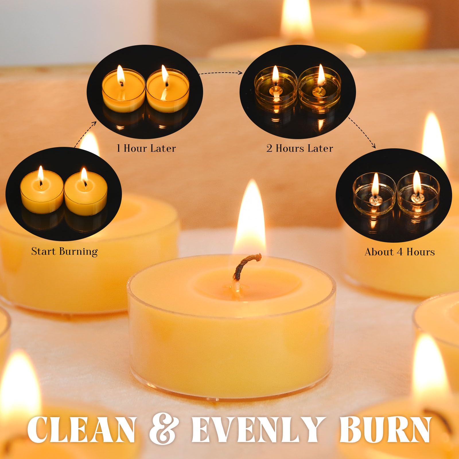Fragrance-free beeswax tealight for sensitive spaces
