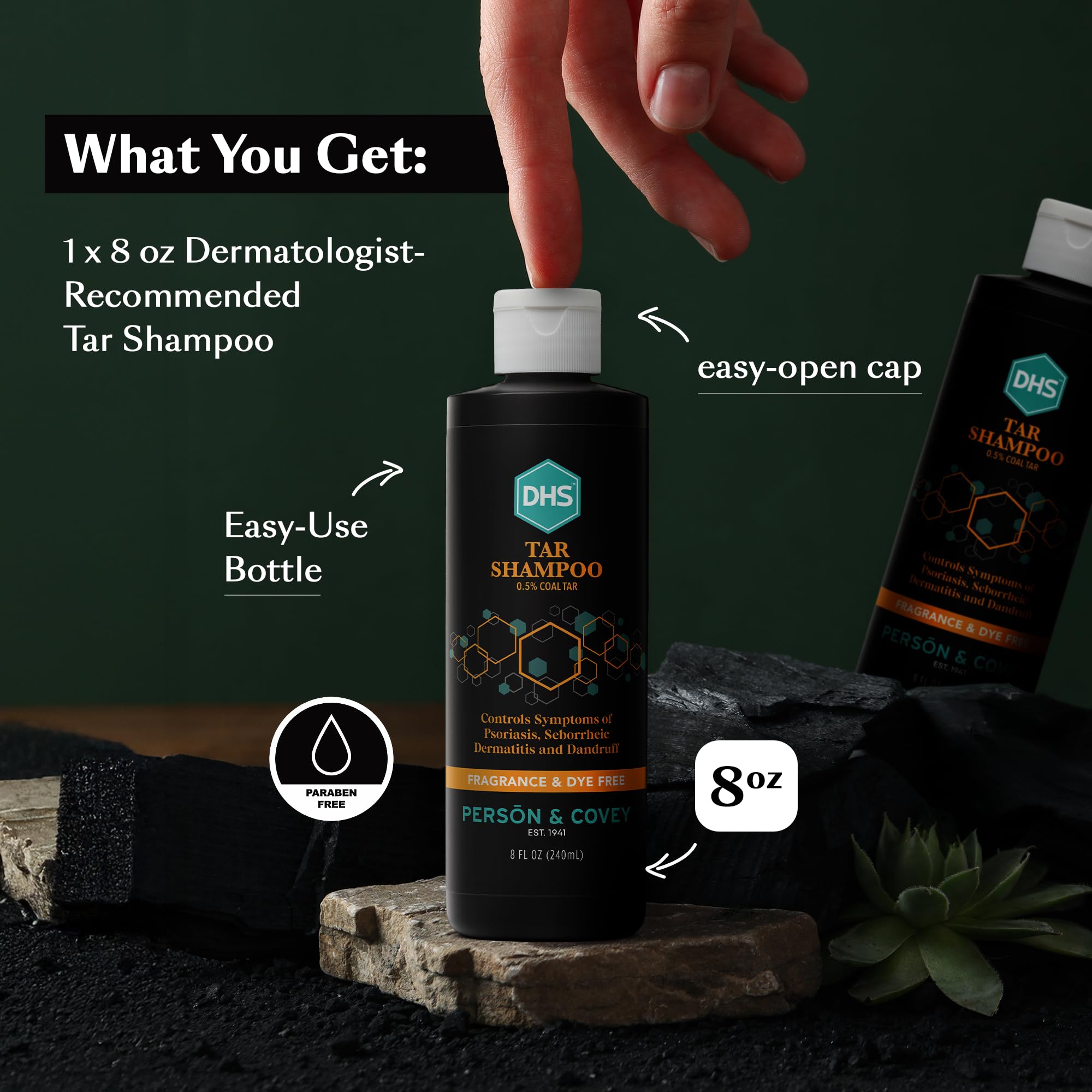 PABA-free and dye-free shampoo from DHS Tar Shampoo