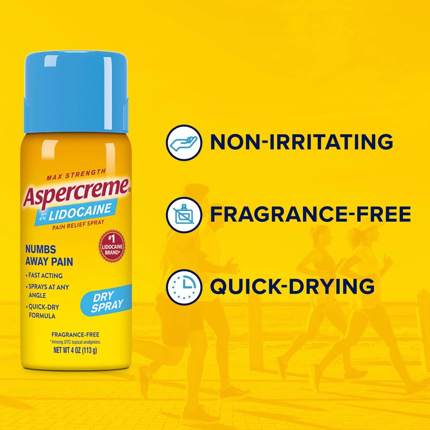 Maximum-strength lidocaine Aspercreme dry spray 4 oz