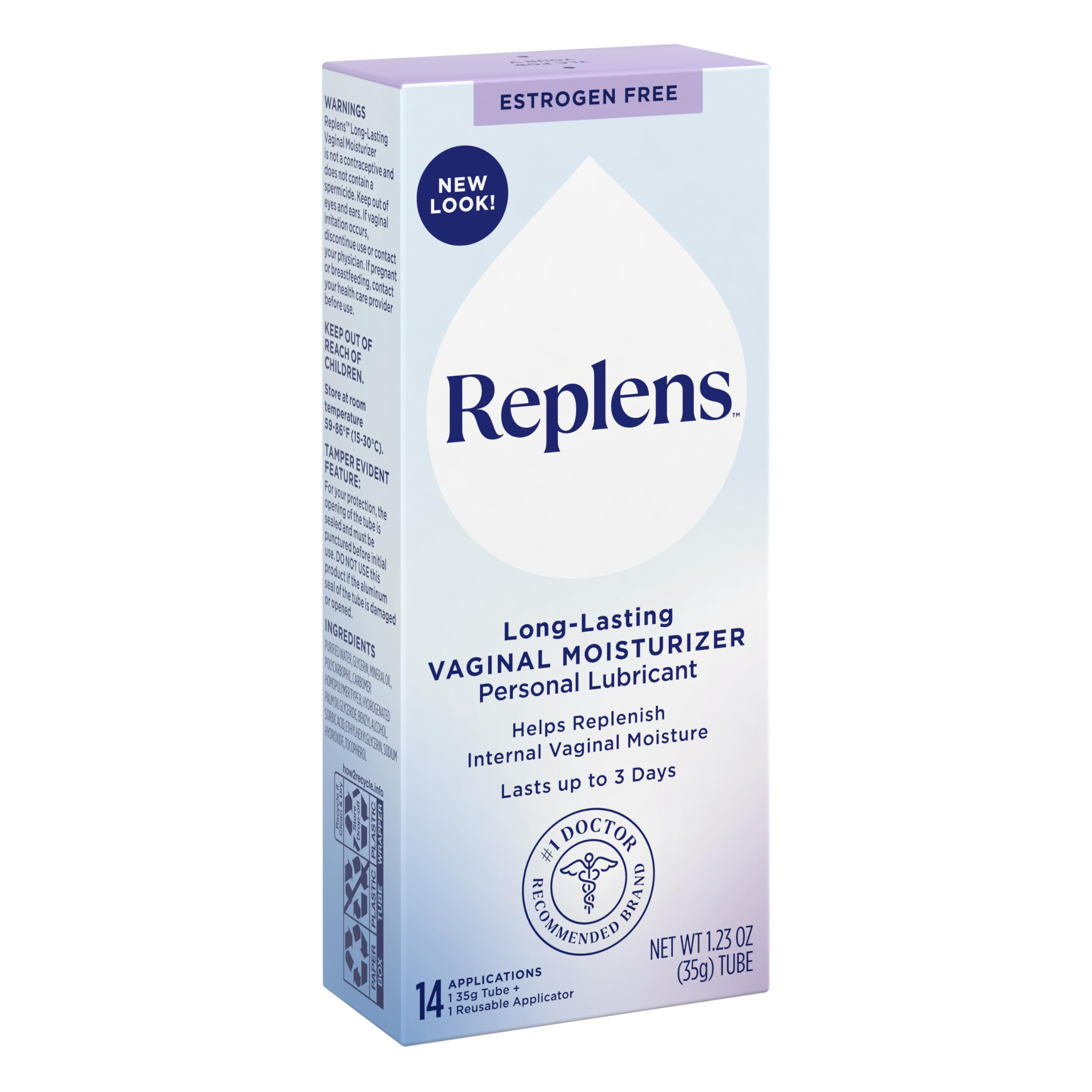 Fragrance free vaginal moisturizer packaging