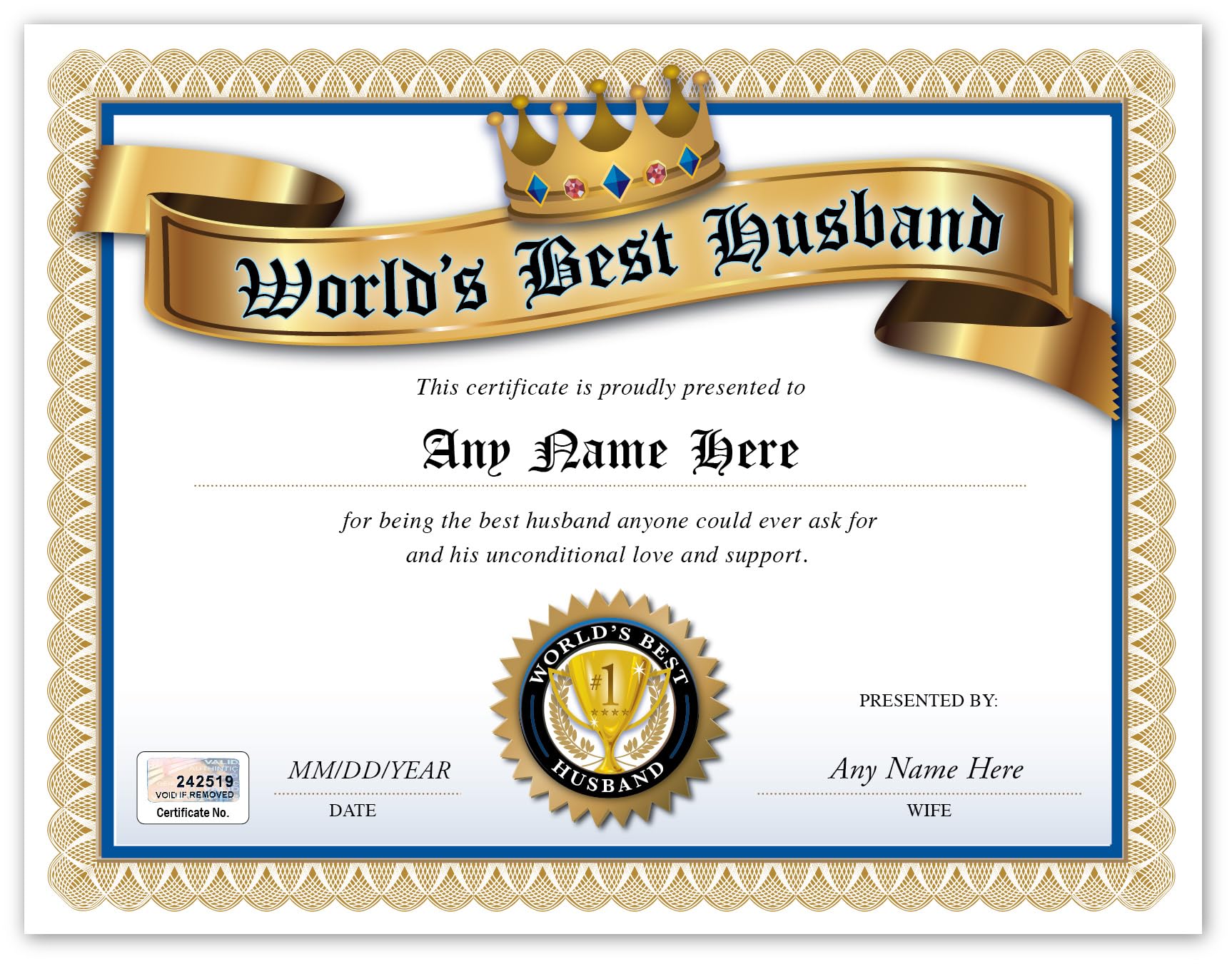 Framed certificate option with wood frame and shatterproof cover