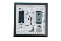 Framed Teardown Art for iPhone 5 display piece ready to hang