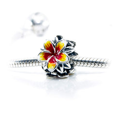 Frangipani flower charm sterling silver 925