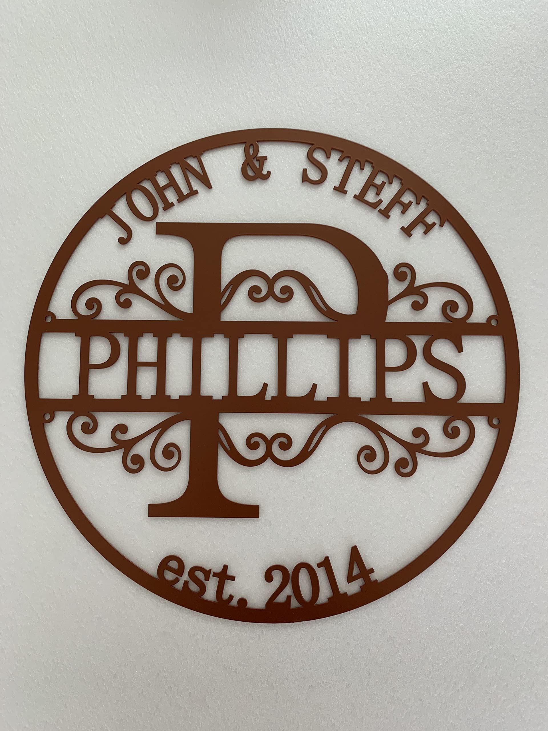 Initial split letter wreath design by FranJohnsonHouse