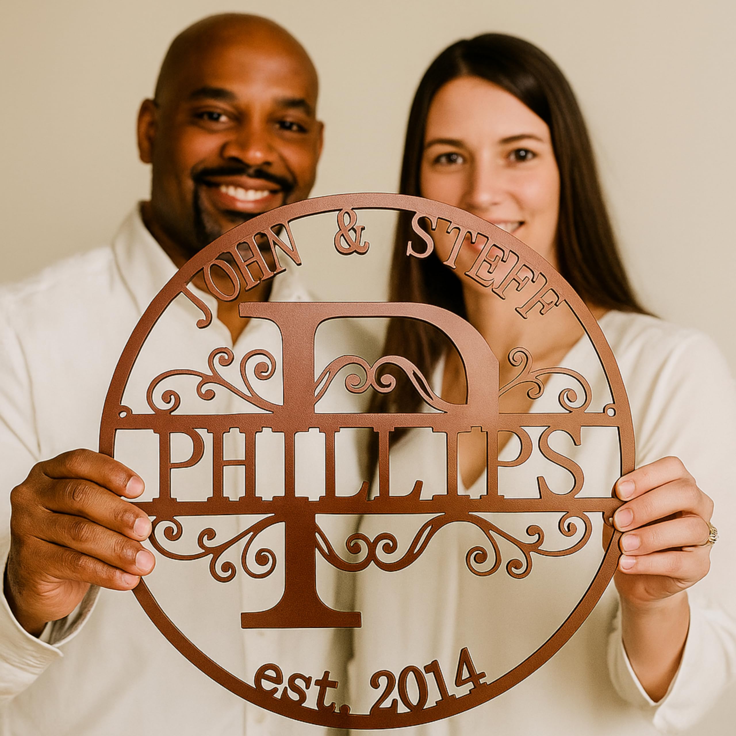 FranJohnsonHouse copper metal sign 16 inch