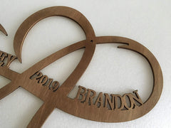 FranJohnsonHouse infinity heart wedding sign dark wood 10-5x11-3